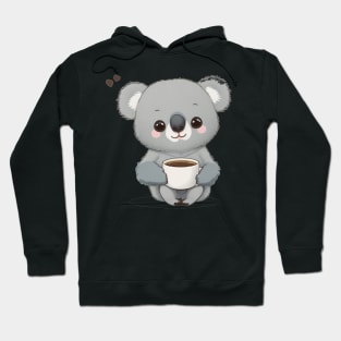 cute koala bear with coffee Hoodie